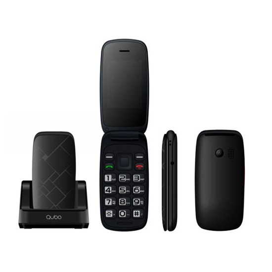 QUBO NEO2 2.4" WITH BASE CHARGER DUAL SIM BLACK